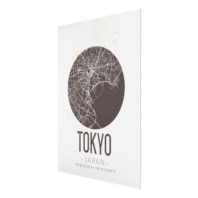 Quadri stampe Mappa di Tokyo - Retrò