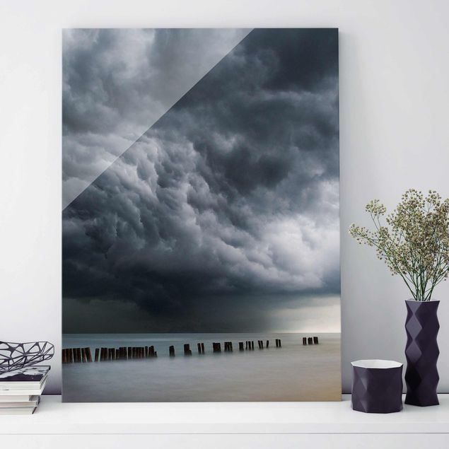 Quadri in vetro con spiaggia Nuvole di tempesta sul Mar Baltico