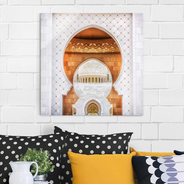 Quadri in vetro architettura e skylines Porta della moschea