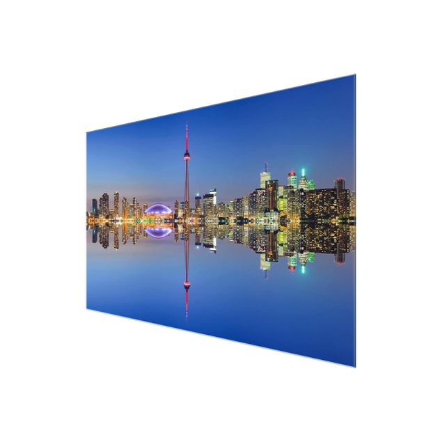 Magnettafel Glas Toronto City Skyline di prima del lago Ontario