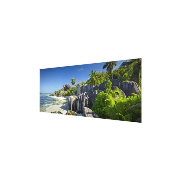 Quadri in vetro con fiori Spiaggia da sogno Seychelles