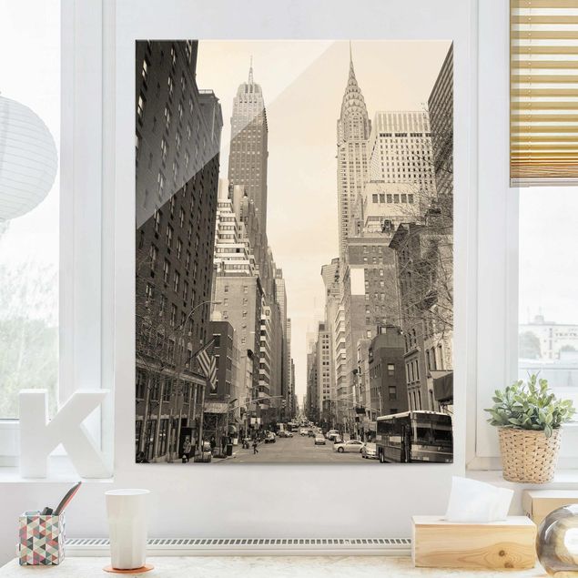 Quadri in vetro New York Cartolina USA