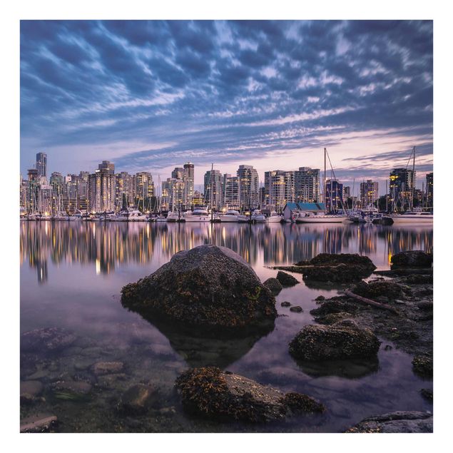 Quadri viola Vancouver al tramonto