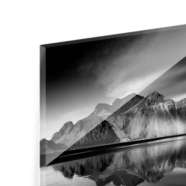 Quadri in vetro in bianco e nero Vesturhorn in Islanda