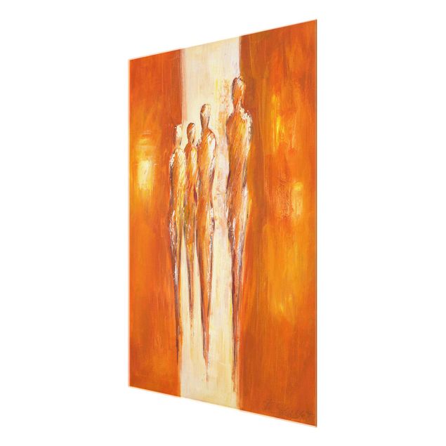Glas Magnetboard Quattro figure in arancione 02