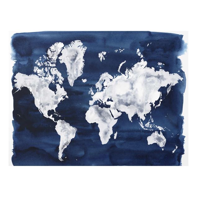 Stampe Mappa del mondo acquatico scuro