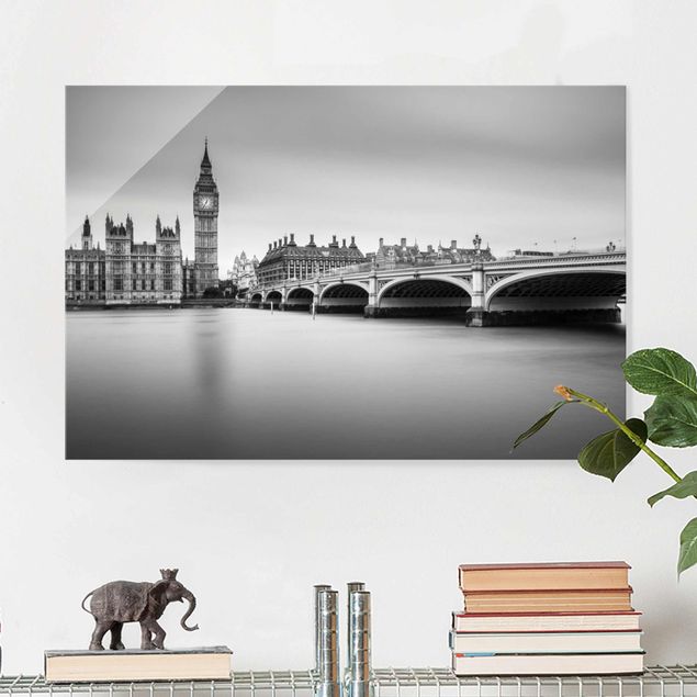 Quadri in vetro Londra Il ponte di Westminster e il Big Ben