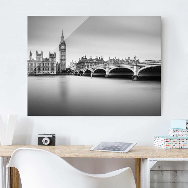 Quadri in vetro Londra Il ponte di Westminster e il Big Ben