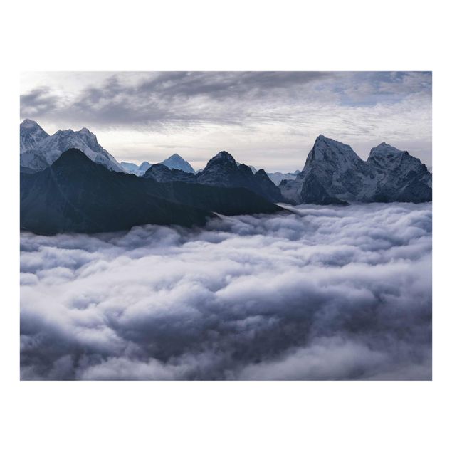Quadri in vetro con paesaggio Mare di nuvole nell'Himalaya
