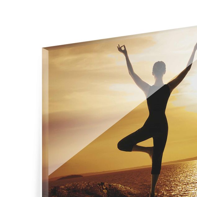 Quadro in vetro - Yoga - Panoramico