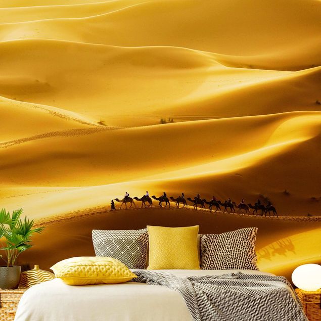 Carte da parati con dune Dune d'oro