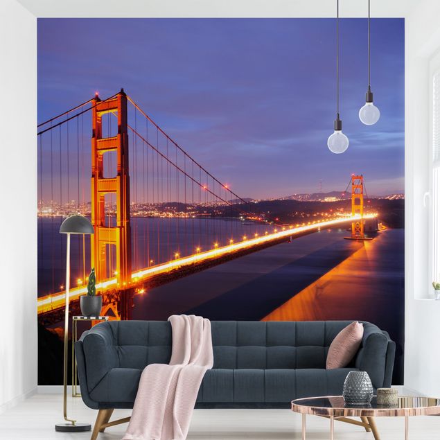 Carte da parati adesive Ponte del Golden Gate di notte