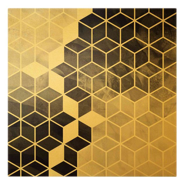 Stampe Geometria dorata in bianco e nero