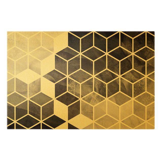 Stampe Geometria dorata in bianco e nero
