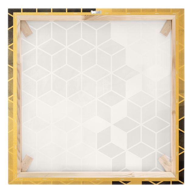 Quadri su tela - Bianco e Nero oro Geometria