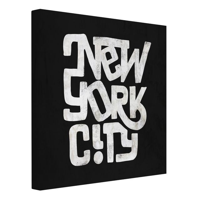 Quadri stile shabby Graffiti Art Calligrafia New York City Nero