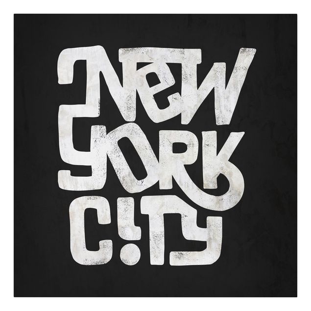Quadri moderni bianco e nero Graffiti Art Calligrafia New York City Nero