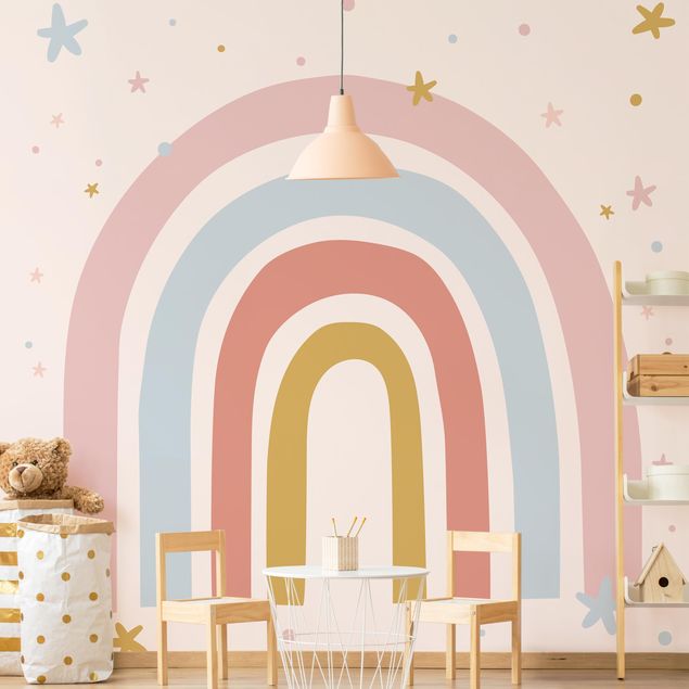 Decorazioni camera neonato Grande arcobaleno con stelle e punti
