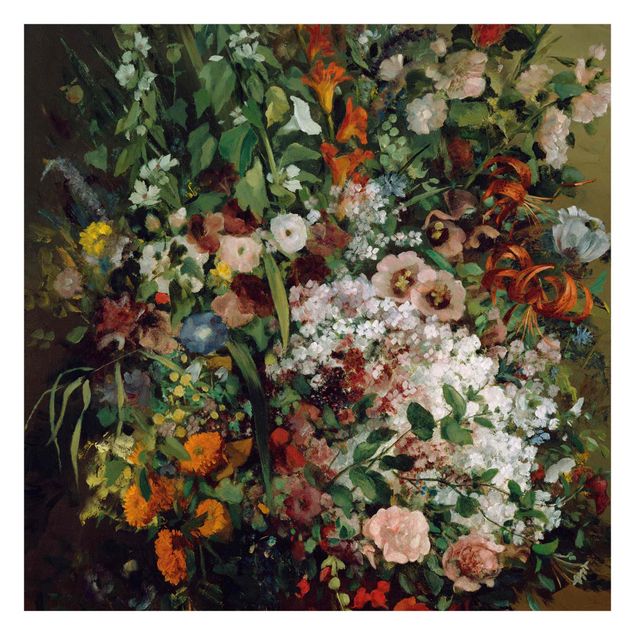 Carta da parati moderne Gustave Courbet - Bouquet di fiori in un vaso