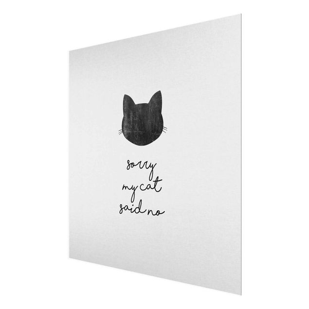 Glas Magnetboard Pet Quote Sorry My Cat Said No