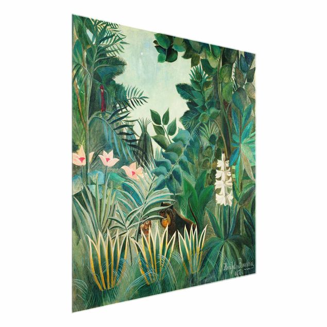 Quadri in vetro con fiori Henri Rousseau - La giungla equatoriale