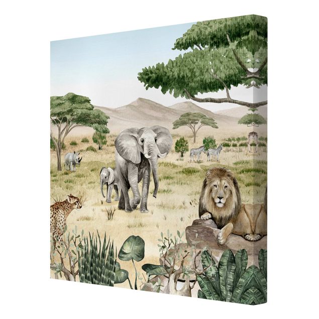 Quadro con elefante Dominatori della savana