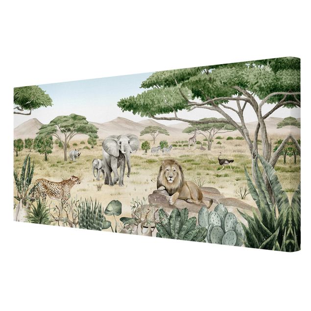 Quadro con elefante Dominatori della savana