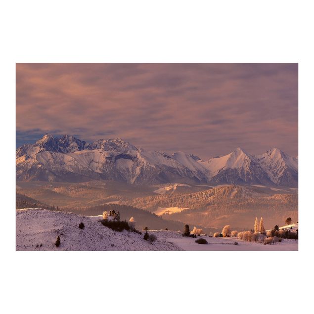 Carta da parati con paesaggi Alta Tatra al mattino