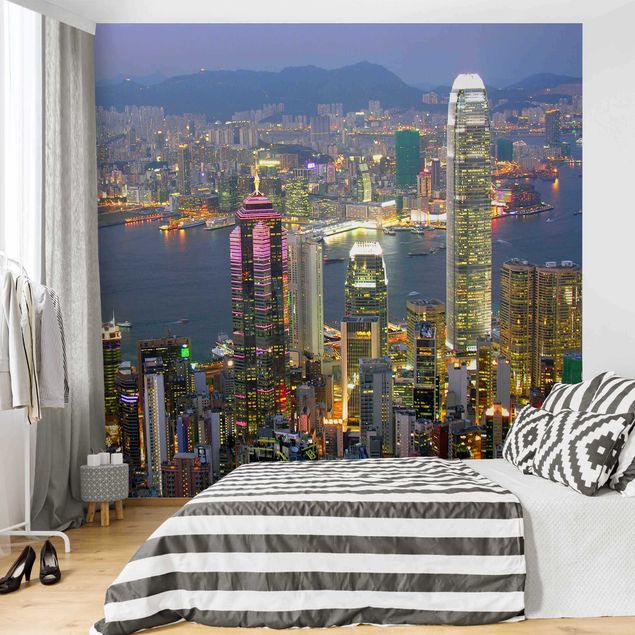 Carte da parati moderne Skyline di Hong Kong