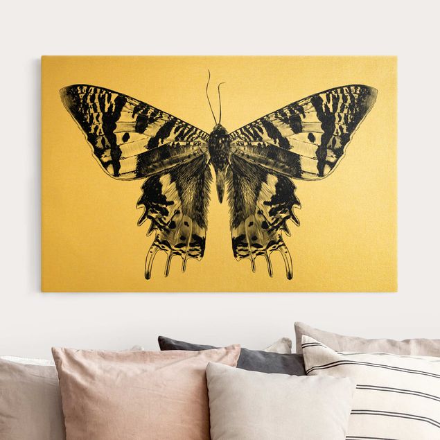 Quadri su tela con farfalle Illustrazione di farfalla del Madagascar che vola