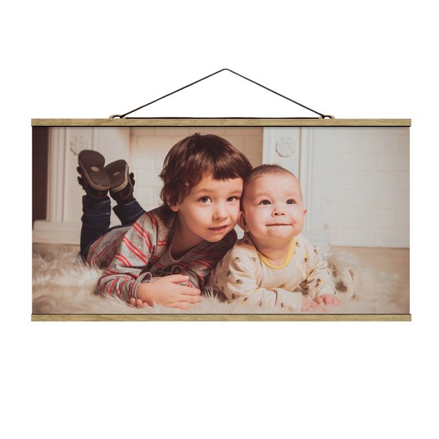 Decorazioni camera neonato Foto su tessuto da parete con bastone personalizzato