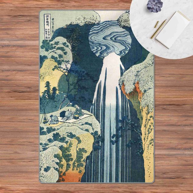 Tappeti moderni Katsushika Hokusai - La cascata di Amida