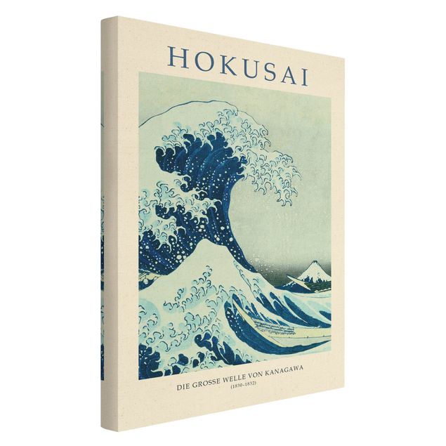 Quadro blu Katsushika Hokusai - La grande onda di Kanagawa - Edizione da museo