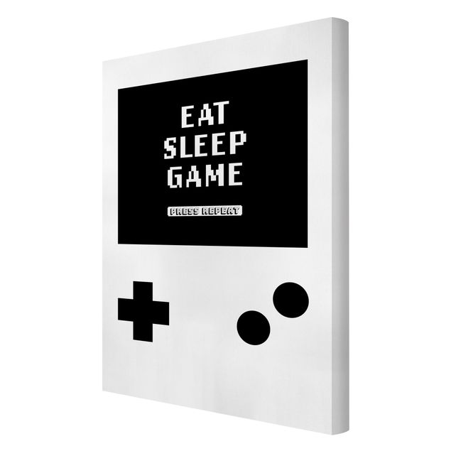 Stampa su tela - Console classica Eat Sleep Game Press Repeat
