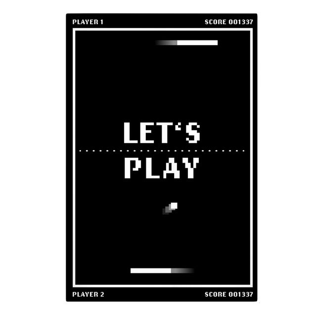 Stampa su tela Videogioco classico in bianco e nero Let's Play