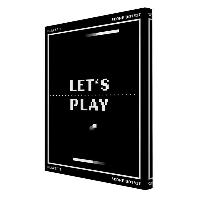 Stampa su tela - Videogioco classico in bianco e nero Let's Play