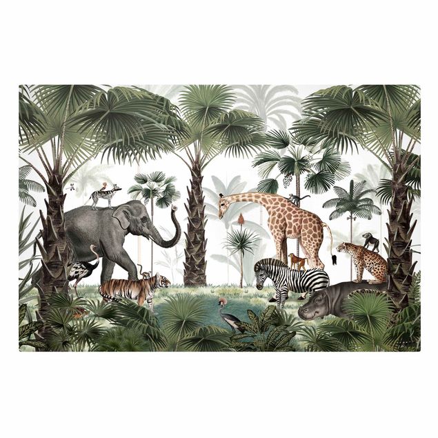 Quadri su tela con giraffe Regno degli animali della giungla