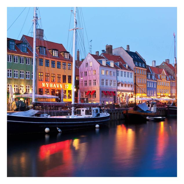 Fotomurali Porto di Copenaghen di sera