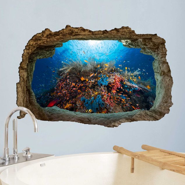 Adesivi da parete 3D laguna sott'acqua