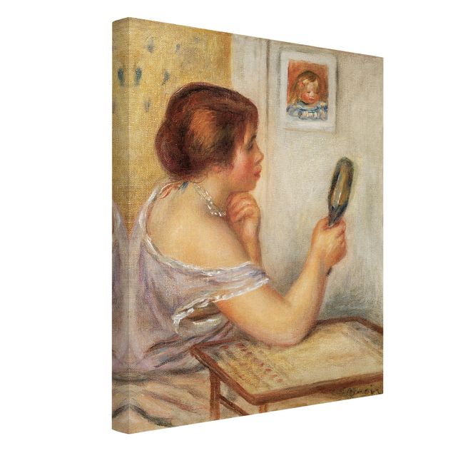 Quadri moderni per arredamento Auguste Renoir - Gabrielle con lo specchio o Marie Dupuis con lo specchio con il ritratto di Coco