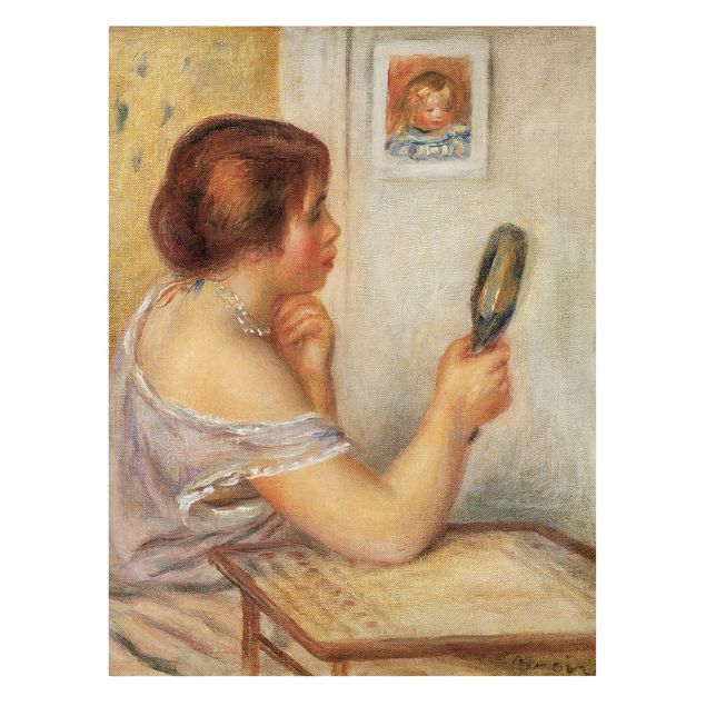 Riproduzioni quadri Auguste Renoir - Gabrielle con lo specchio o Marie Dupuis con lo specchio con il ritratto di Coco