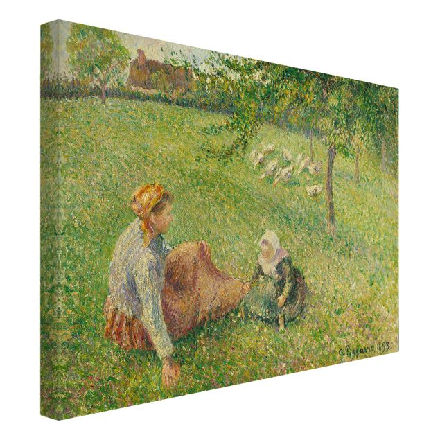 Quadro post impressionista Camille Pissarro - Il pascolo delle oche