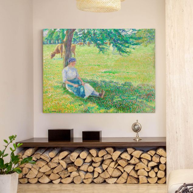 Puntinismo quadri famosi Camille Pissarro - Cowgirl, Eragny
