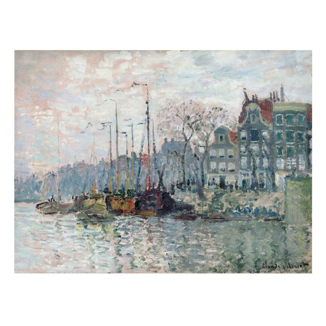 Riproduzioni quadri famosi Claude Monet - Veduta di Prins Hendrikkade e Kromme Waal ad Amsterdam