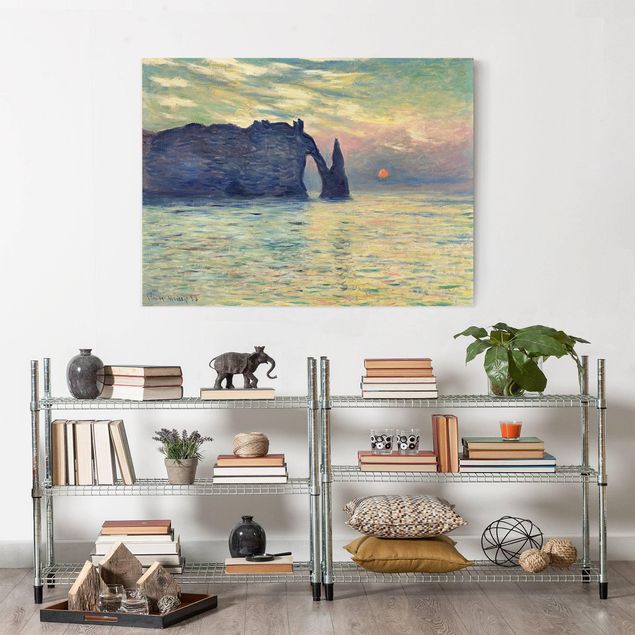 Quadri mare Claude Monet - La scogliera, Étretat, tramonto
