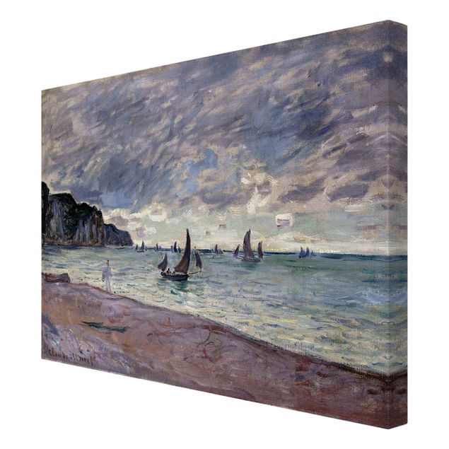 Quadri Impressionismo Claude Monet - Barche da pesca davanti alla spiaggia e alle scogliere di Pourville