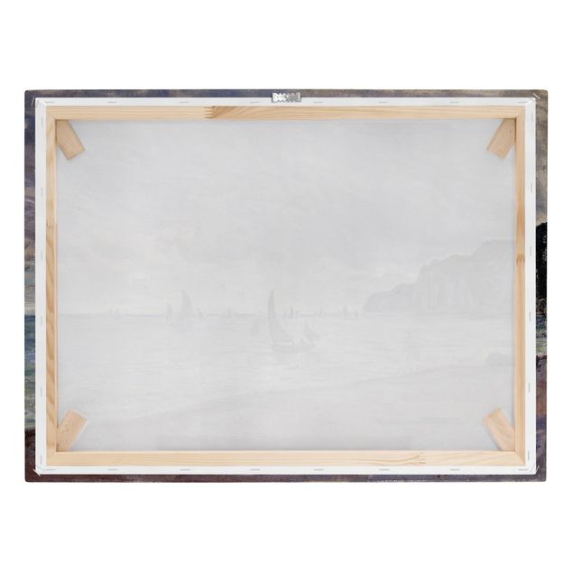 Quadri su tela con spiaggia Claude Monet - Barche da pesca davanti alla spiaggia e alle scogliere di Pourville