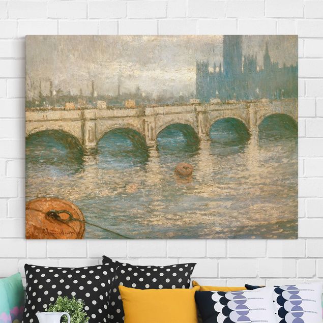 Riproduzioni Claude Monet - Il ponte sul Tamigi e il palazzo del Parlamento a Londra