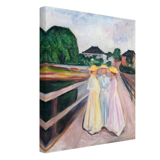 Riproduzioni Edvard Munch - Tre ragazze sul ponte