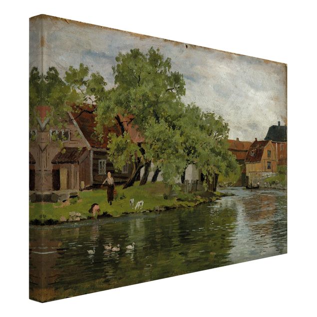 Quadro paesaggio Edvard Munch - Scena sul fiume Akerselven